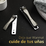 Wanmat Juego de cortaúñas, cortaúñas de acero inoxidable extra afilado para uñas y uñas de los pies, cortaúñas profesional para uñas gruesas o encarnadas, 3 cortadores de uñas para mujeres y hombres(negro)