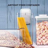 Contenedor hermético para almacenamiento de alimentos – Contenedor desplegable con cuchara – 1,5 cuartos de galón para almacenamiento de leche y más alimentos, cuadrado, transparente