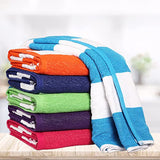 Toalla de playa 100% algodón Toalla de baño, paquete de 6, toalla de playa Cabana Stripe, toallas de piscina grandes (30" x 60"), toallas de baño altamente absorbentes, ligeras, suaves y de secado rápido, para fiestas, invitados