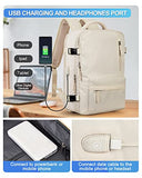 Mochila de viaje grande para mujer, mochila de transporte, mochila escolar para laptop para mujer, beige (C-beige), Standard Sive, Mochilas de viaje