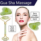 rodillo de jade, juego de cuidado facial, rodillo facial, gua sha, juego de cuidado de la piel, herramienta de masaje facial, DIFFMELY