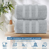 Juego de 2 toallas de baño 100 % algodón, toallas de baño suaves, toallas de baño de gran tamaño, toallas de baño de secado rápido, toallas de baño absorbentes, toallas de baño de spa, hotel, juego de toallas de baño de talle alto, 35 x 70 pulga