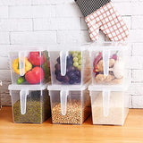 Organizador de nevera, paquete de 4 contenedores organizadores de refrigerador, organizadores de refrigerador y almacenamiento transparente con asa y tapa, recipientes de frutas para refrigerador, almacenamiento de refrigerador para mantener fresco
