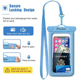 Funda Impermeable para Celular hasta 7", 2 Bolsas Flotadoras contra Agua Compatible con iPhone 14 13 Pro MAX 12 Mini 11 X XR Galaxy S20 Ultra Note S10 S9 S8 A8 A7 Smartphone -Azul+Verde