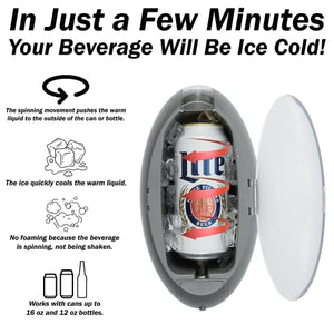 CHILLPILL Enfriador instantáneo de bebidas – Mini enfriador universal para latas y botellas – Enfriador rápido de bebidas para amantes de la cerveza y los refrescos, enfriador portátil de latas – Accesorios personales pequeños para enfriadores