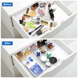 Organizadores Transparentes para Cajones, Cajas Plásticas Almacenamiento Bandeja Divisor de Maquillaje Cubierto Dormitorio Vestidor Baño Cocina Oficina Escritorio Mesa Tocador -7 unidades