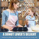 Mini Donut Pan Set - Kit combinado de 12 agujeros, fabricante de donuts de silicona antiadherente, 5 bolsas de repostería y espátula - Molde para hornear apto para lavavajillas y horno para donas pequeñas, galletas, arte de resina y más