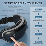 Masajeador de ojos con calor, compresión de aire, música Bluetooth, masajeador de terapia ocular recargable para aliviar la tensión ocular, ojeras, bolsas para los ojos, ojos secos