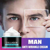 Crema Antienvejecimiento para Hombres, Crema Hidratante Facial para Piel Firme, Loción Antiarrugas para Hombres, Hidrata Y Nutre la Piel, Crema Antienvejecimiento Revitalizante