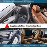 Tsumbay Organizador de asiento trasero de coche con soporte para tablet, 9 bolsillos de almacenamiento, organizador de almacenamiento de coche de piel sintética con bandeja de mesa plegable, protectores de asiento de coche, alfombrillas de patada, accesor