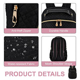 Mochila para laptop para mujer, mochila para laptop de 15.6 pulgadas, bolsa de computadora casual, elegante patrón de puntada, mochila LIGHT FLIGHT para trabajo, viajes, negocios, universidad, grande, color negro