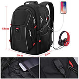 Mochila para Portatil Mochila laptop Impermeable Mochila al aire libre Mochila Antirrobo Mochila de Viaje con Puerto de Carga USB 17 Pulgadas Hombres Mujer Negro