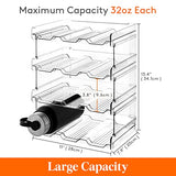 ▶ Organizador apilable de botellas de agua para clóset, congelador, despensa, soporte para vasos de plástico, estantes de vino para almacenamiento de mesa de cocina, clóset, oficina, paquete de 4, cada estante tiene capacidad para 3 recipientes
