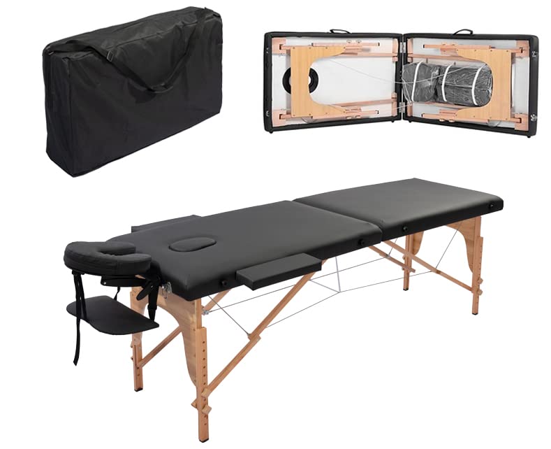 Mesa de masaje profesional reforzada, portátil, capacidad de carga de 500 libras, altura ajustable, ligera, para spa, salón, tatuaje, esteticista, cama de pestañas para extensiones de pestañas con funda de transporte