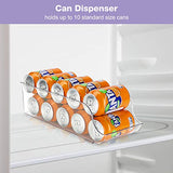 Organizadores para Latas y Botellas en Nevera or Cocina, Juego de Contenedores Apilables Plásticos para Almacenaje de Latas Agua de Botella Bebida Soda Fruta Verdura Aperitivo Alimento -2pcs