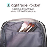Pequeña bolsa de cosméticos portátil para cartera, mini bolsa de aseo, bolsa de viaje organizador de maquillaje caso por Narwey, Rectangle-Black