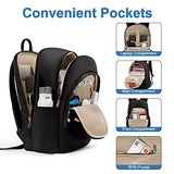 Mochila de viaje para laptop para mujer, mochila antirrobo de 15.6 pulgadas con agujero de carga USB, resistente al agua, mochila escolar universitaria, mochila de computadora negra de gran capacidad para el trabajo, color negro