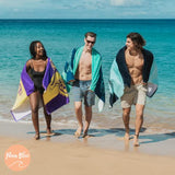 Toalla de playa Nova Blue Orca (34 x 63) – Color azul marino y azul con diseño de ballena tropical Toalla de playa de viaje hecha de 100% algodón – Toalla de manta colorida vibrante – Toalla de playa extra grande