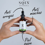 Serum Retinol 2.5% y Ácido Hialurónico Hidratante Facial. Suero Nocturno Antiarrugas + Anti Manchas. Serum de noche para signos de envejecimiento avanzados. 100% Vegano con Ingredientes Naturales, skin care SQIN LX, 30ml