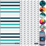 Toalla de playa de microfibra de secado rápido (32 x 72 pulgadas), toallas de playa sin arena, plegable, absorbente, de gran tamaño, ligera, perfecta para viajes, natación, piscina y camping