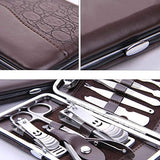 ▶ Herramientas de manicura, Sebami juego de cortauñas de 12 Piezas Herramienta Manicura de Acero Inoxidable herramientas de uñas con estuche de cuero