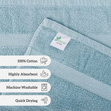 Toallas de algodón medianas, 24 x 48 pulgadas, toallas para piscina, spa y gimnasio, ligeras y altamente absorbentes, toallas de secado rápido (verde azulado)