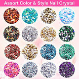 6400 piezas de diamantes de imitación para uñas, piedras de cristal para uñas, oro y plata, lentejuelas coloridas, kit de uñas con pinzas y lápiz de cera para decoración de uñas, accesorios