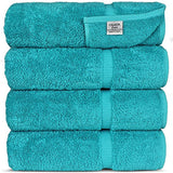 Toalla de baño de algodón Turco de Lujo para Hotel y SPA, Juego de 4, Color Aguamarina