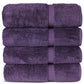 Juego de toallas turcas de calidad de hotel y spa, 100% algodón, muy absorbente (4 unidades, color morado)