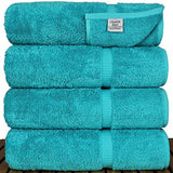 Toalla de baño de algodón Turco de Lujo para Hotel y SPA, Juego de 4, Color Aguamarina