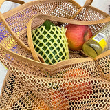 Bolso de playa de malla para mujer, bolso grande, bolso de hombro, plegable, bolsa de viaje, mochila casual, Mesh-Beach, L