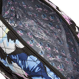 Bolsa organizadora de maquillaje grande de algodón para mujer, Plum Pansies - Algodón reciclado, Una talla, Bolsa organizadora de maquillaje grande de algodón
