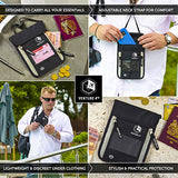 VENTURE 4TH Portadocumentos de Cuello | Cartera de Viaje Anti Robo para Mujeres, Hombres y Niños, con Tecnología RFID para Viajar con Total Seguridad (Negro)