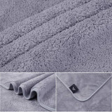 Toallas de baño de lujo para hotel y spa (paquete de 2, 30 x 60 pulgadas), juego de toallas de forro polar de alta densidad de 350 g/m², súper suaves y absorbentes, sin pelusas, resistente a la decoloración, forro polar gris