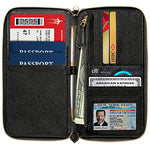 Organizador de documentos de viaje – RFID Passport Wallet Case Family Holder ID Wristlet, cartera Rfid, 2 negro