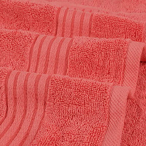 Toallas de mano coral 100% algodón peinado hilado en anillo, ultra suaves y altamente absorbentes, toallas de mano grandes y gruesas de 16 x 28 pulgadas, toallas de mano de calidad de hotel y spa (paquete de 6)