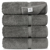 Toalla de baño de algodón Turco de Lujo para Hotel y SPA, Juego de 4, Color Gris