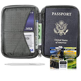 Zero Grid Passport Wallet - Travel Document Holder w/RFID Blocking (Shadow)
