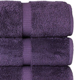 Juego de toallas turcas de calidad de hotel y spa, 100% algodón, muy absorbente (4 unidades, color morado)