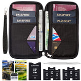 Travel Wallet & Family Passport Holder w/ RFID Blocking- Document Organizer Case