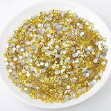 beadsland 1440 Piece Flat Back Crystal Rhinestones Round Gems,1.3mm-6.5mm,Lemon Yellow(SS3(1.3-1.4mm))