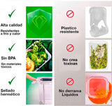 Juego de 16 recipientes herméticos para almacenamiento de alimentos, organización y almacenamiento de cocina, sin BPA, contenedor de plástico transparente con tapas, resistente a frio o calor.
