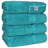 Toalla de baño de algodón Turco de Lujo para Hotel y SPA, Juego de 4, Color Aguamarina